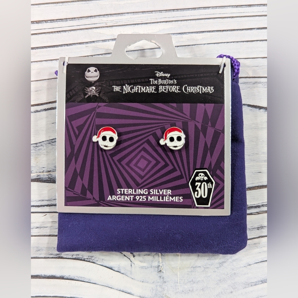 🆕 Disney Sterling Silver Jack Skellington Earrings